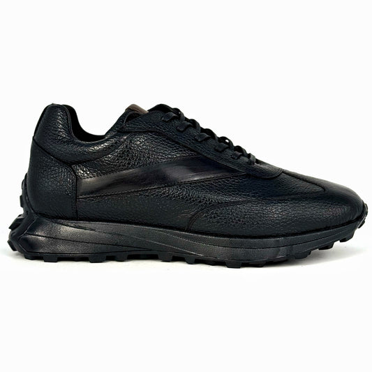 BLACK FLOATER & LEATHER SNEAKER