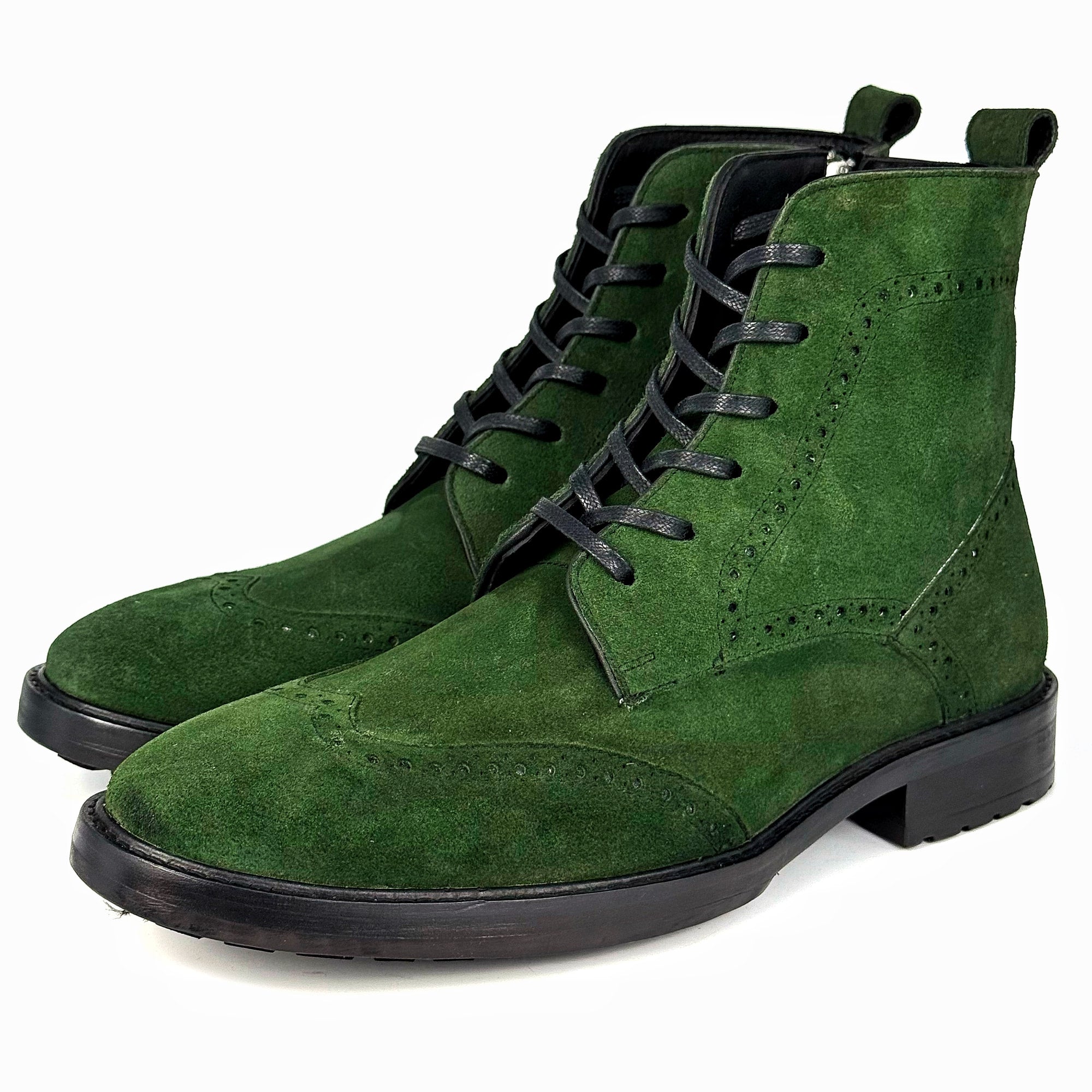 GREEN SUEDE PETER BOOTS