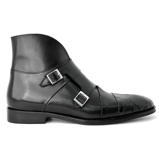 BLACK LEATHER & CROCO ARTHUR