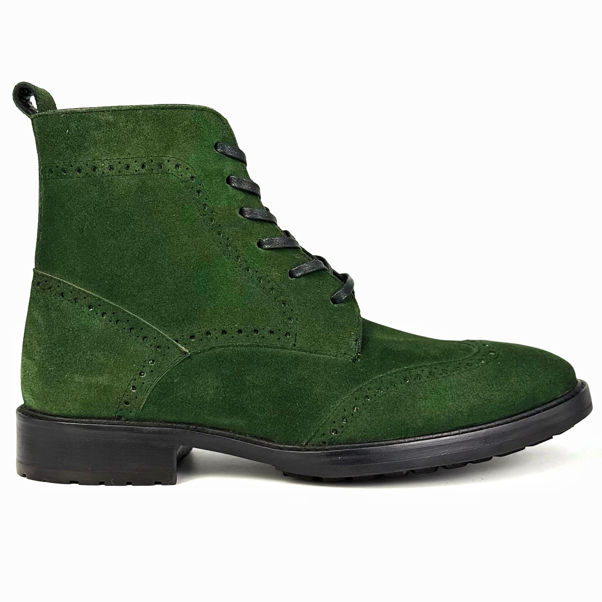 GREEN SUEDE PETER BOOTS