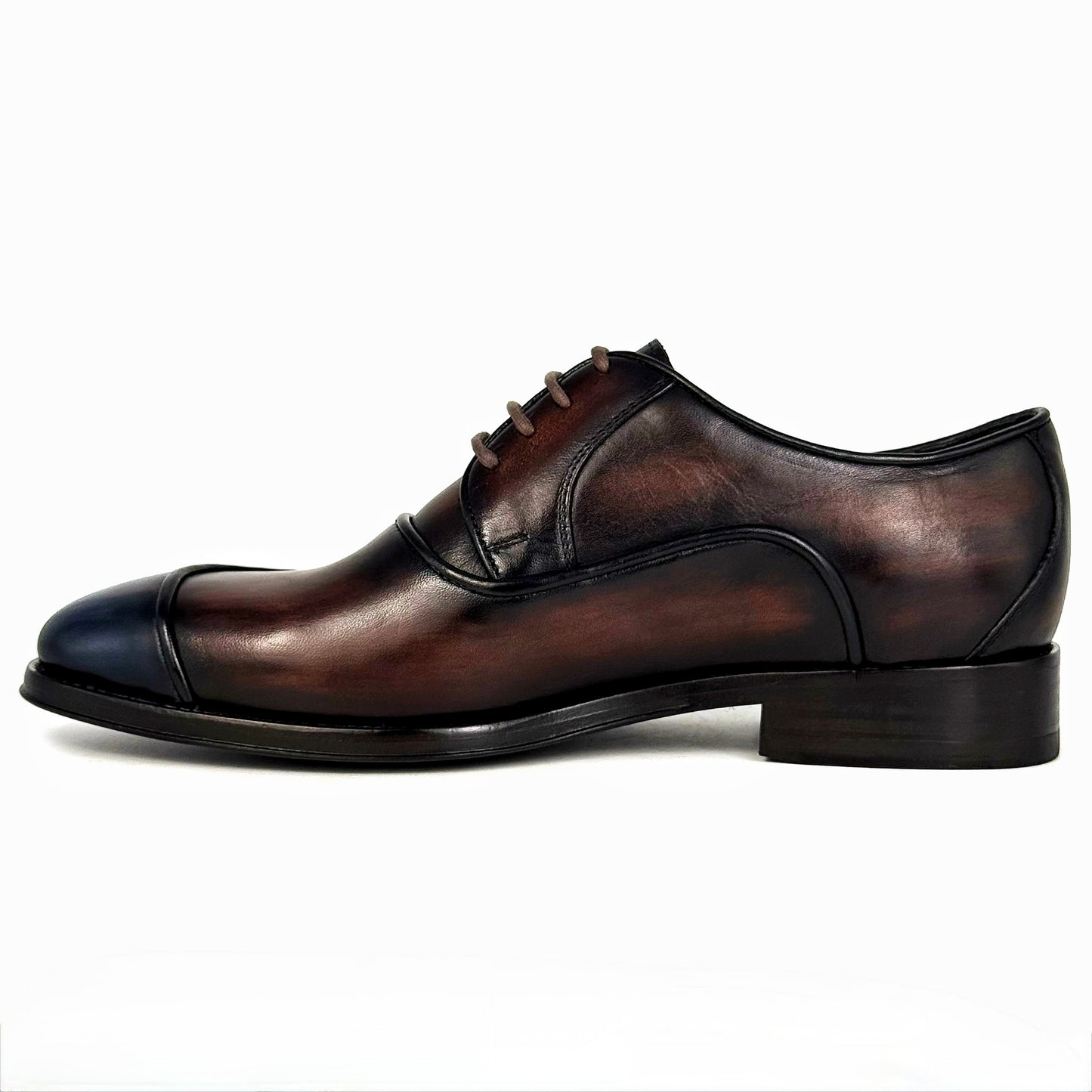 BROWN & BLUE LEATHER MICHAEL W/RIBETE