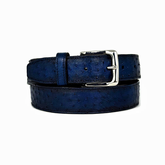 BLUE OSTRICH BELT