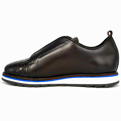 DARK BROWN CROCO SNEAKER