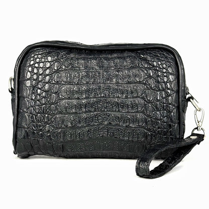 BLACK FUSCUS CROCO BANDOLERA