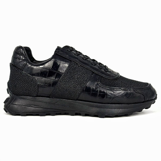 BLACK CROCO & STINGRAY SNEAKER