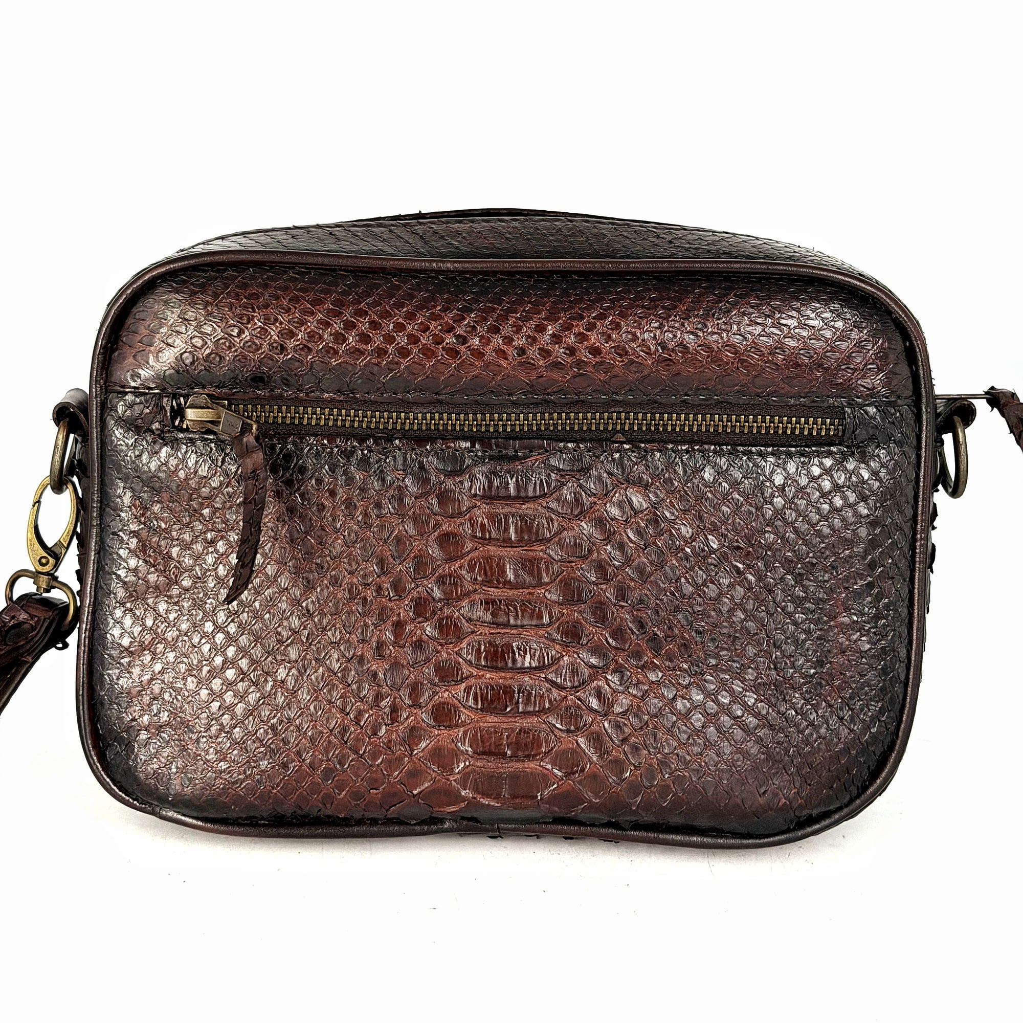 BANDOLERA TWO BAG PITON BROWN