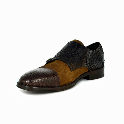 BROWN PYTHON LIZZARD & SUEDE DANIEL