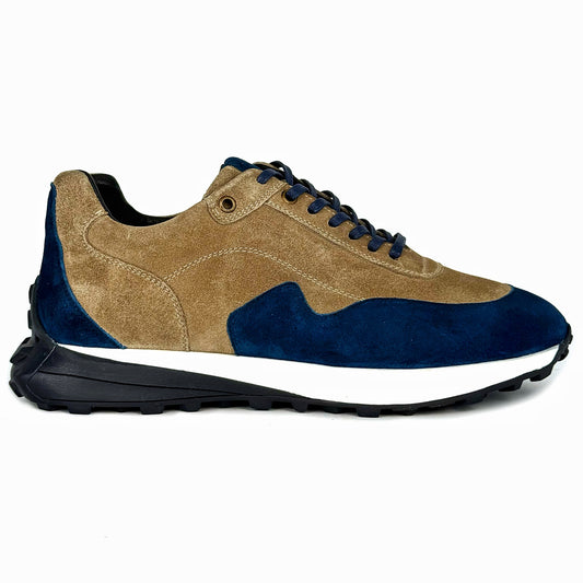 BEIGE & BLUE SUEDE SNEAKER