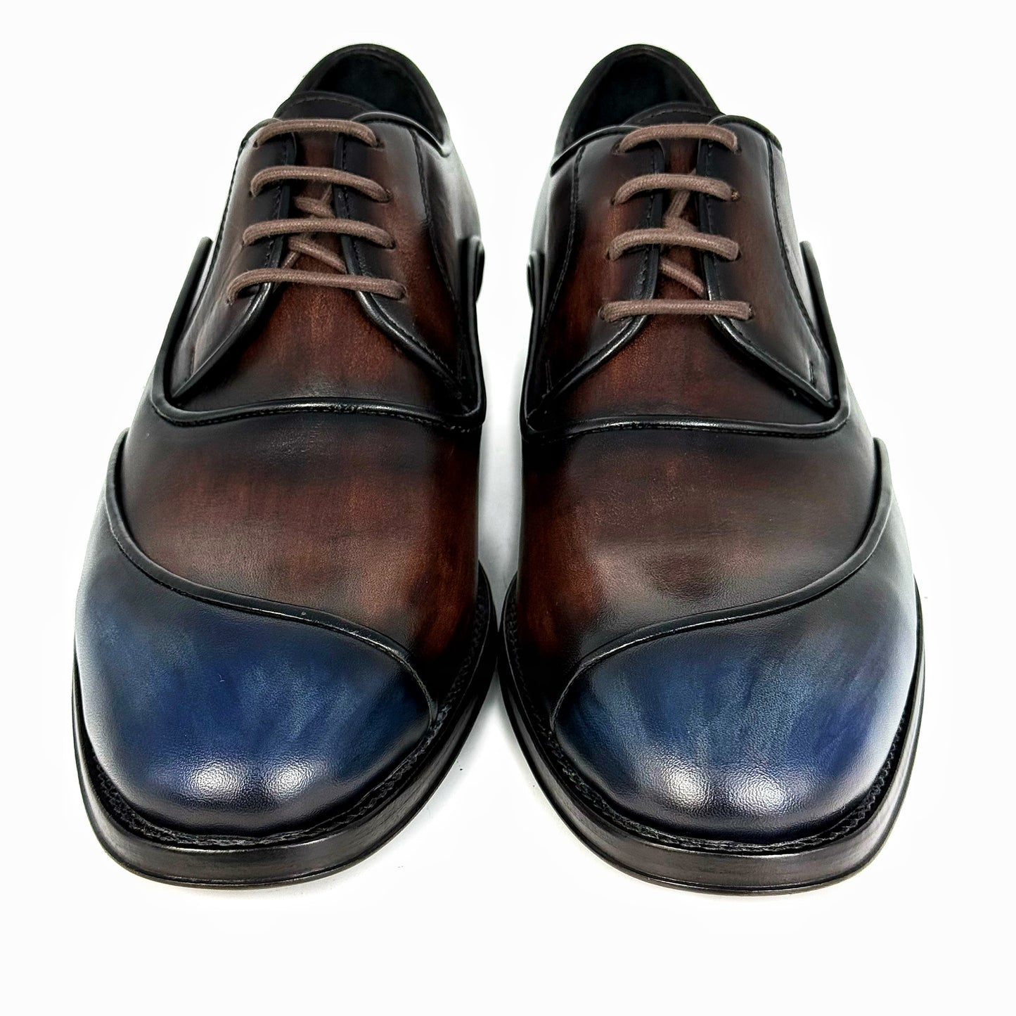 BROWN & BLUE LEATHER MICHAEL W/RIBETE