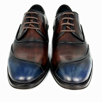 BROWN & BLUE LEATHER MICHAEL W/RIBETE