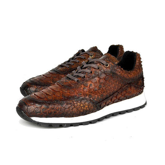 LIGHT BROWN PYTHON SNEAKER