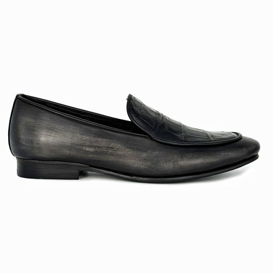 GREY LEATHER & CROCO RICHARD