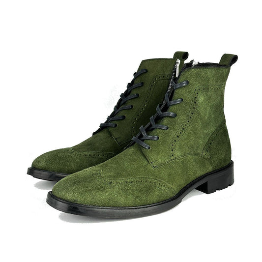 GREEN SUEDE PETER BOOTS