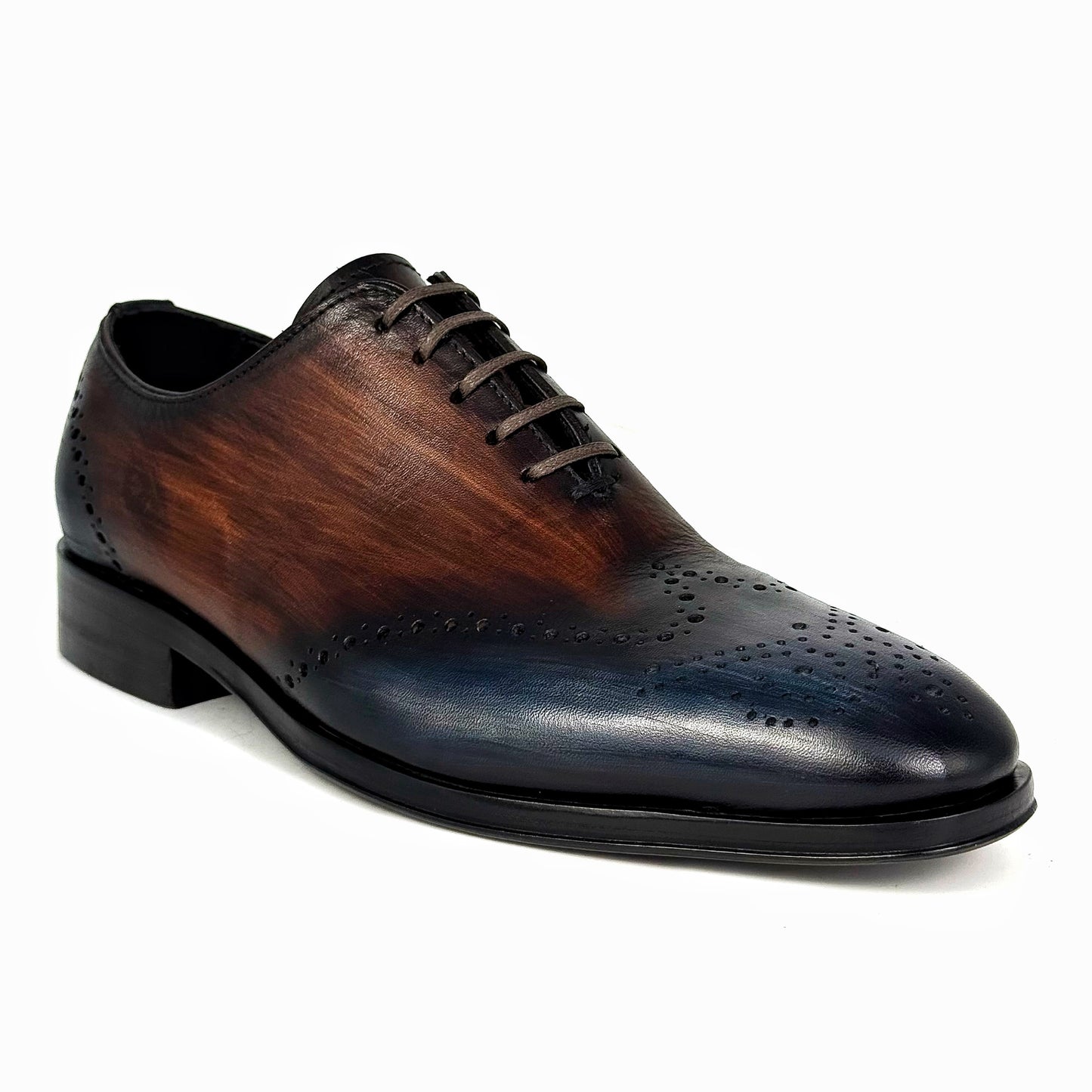 CESAR LEATHER BROWN & BLUE ITALIA