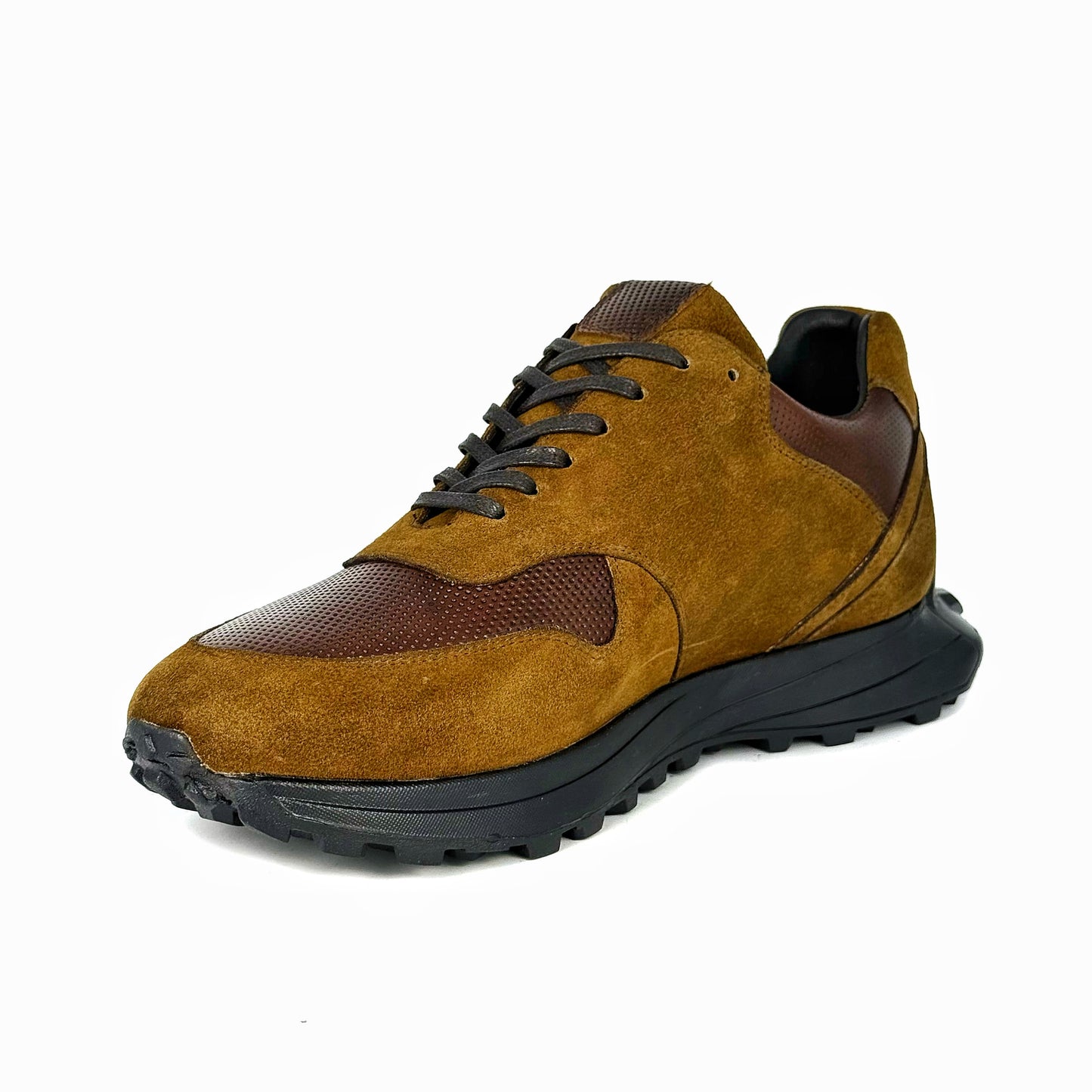 BROWN SUEDE & LEATHER SNEAKER