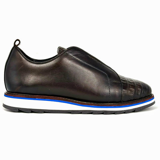 DARK BROWN CROCO SNEAKER