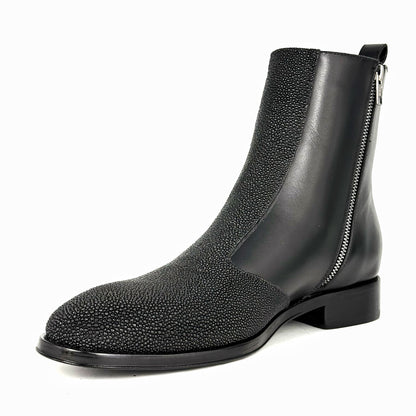 BLACK LEATHER & STINGRAY DILAN