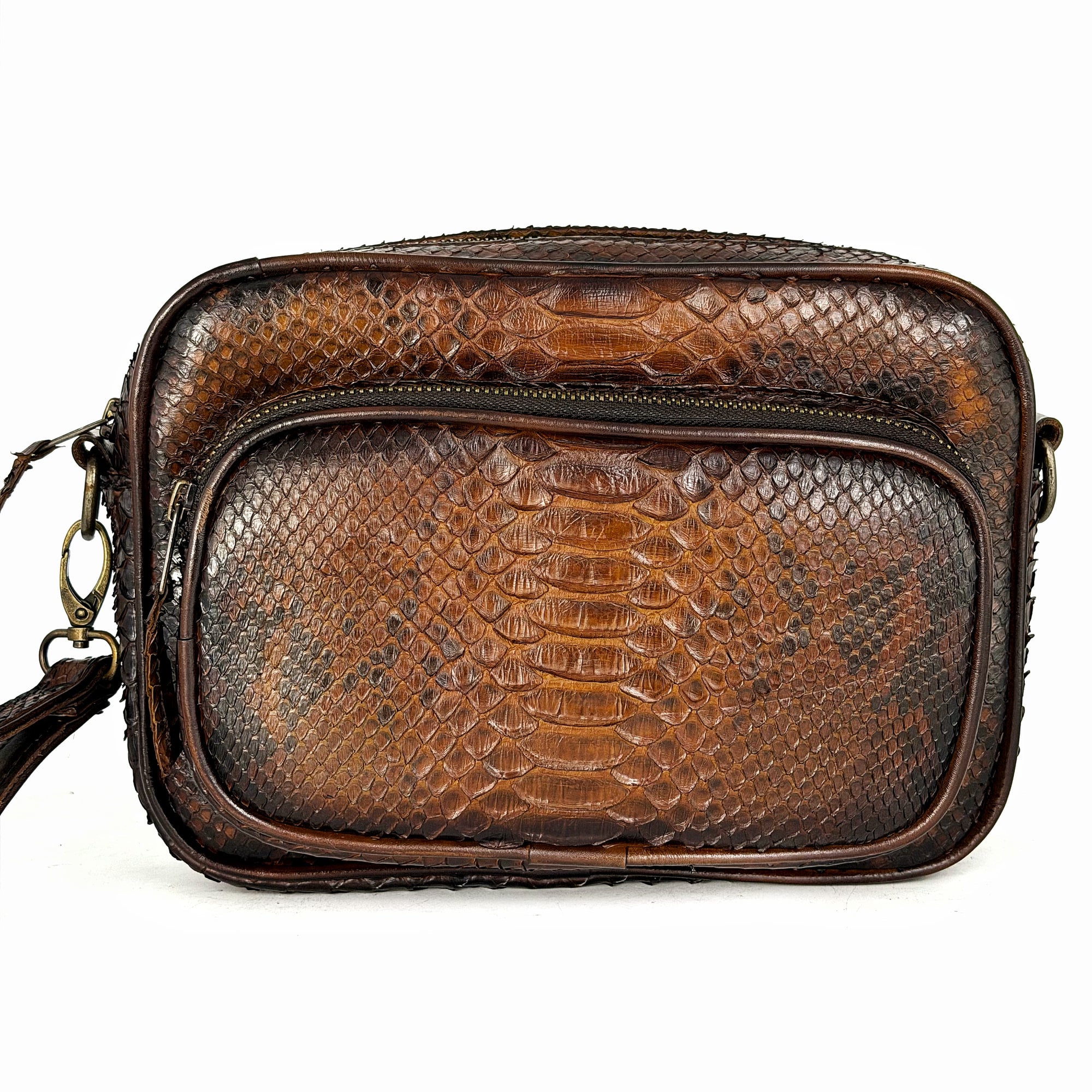 BANDOLERA TWO BAG PITON HONEY