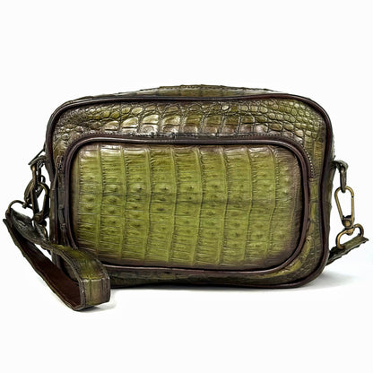 GREEN CROCO TWO BAG BANDOLERA