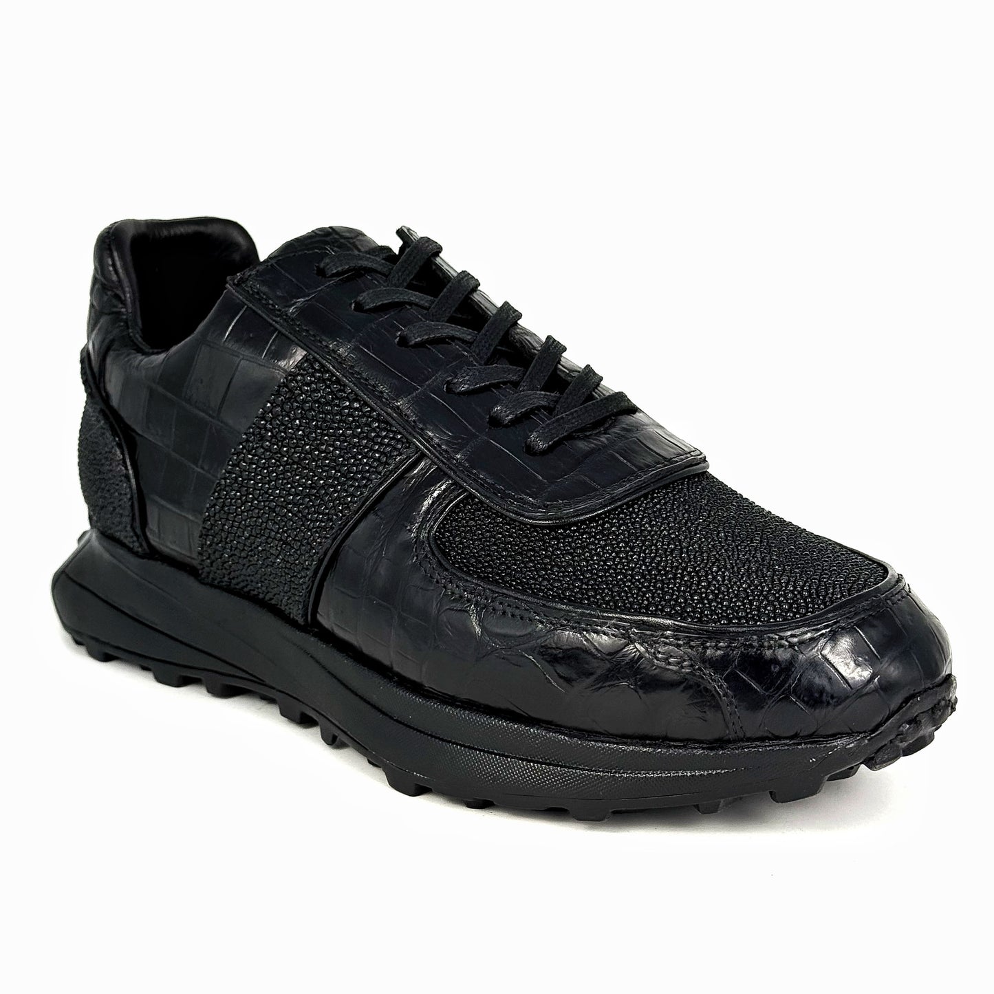 BLACK CROCO & STINGRAY SNEAKER