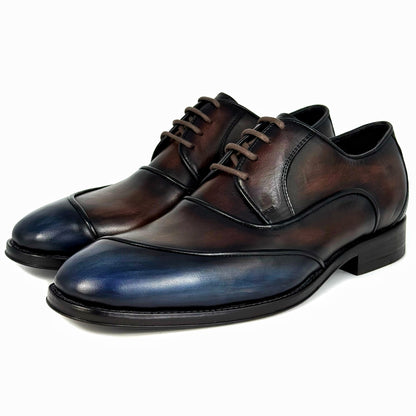 BROWN & BLUE LEATHER MICHAEL W/RIBETE