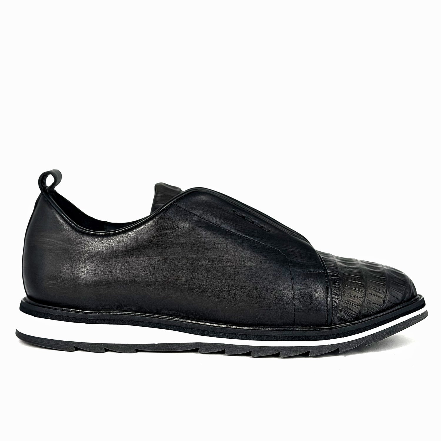 SNEAKER PIEL & COCODRILO GREY