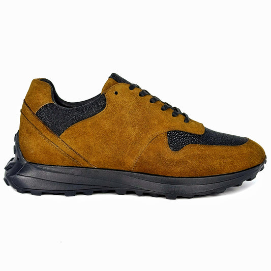 BROWN SUEDE & STINGRAY SNEAKER