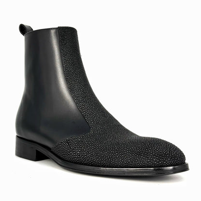 BLACK LEATHER & STINGRAY DILAN