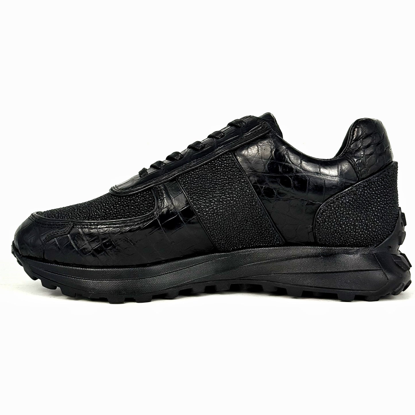 BLACK CROCO & STINGRAY SNEAKER