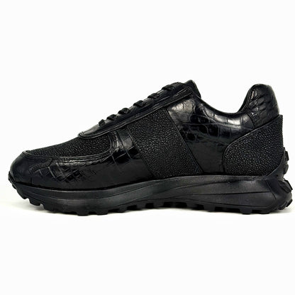 BLACK CROCO & STINGRAY SNEAKER